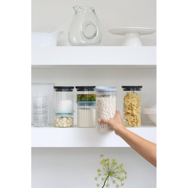 Brabantia Модульна скляна банка, темно-сіра кришка 1,1 л | https://grandposuda.com.ua