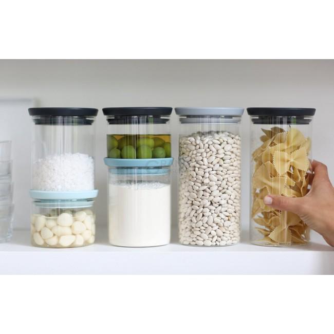 Brabantia Модульна скляна банка, темно-сіра кришка 1,1 л | https://grandposuda.com.ua