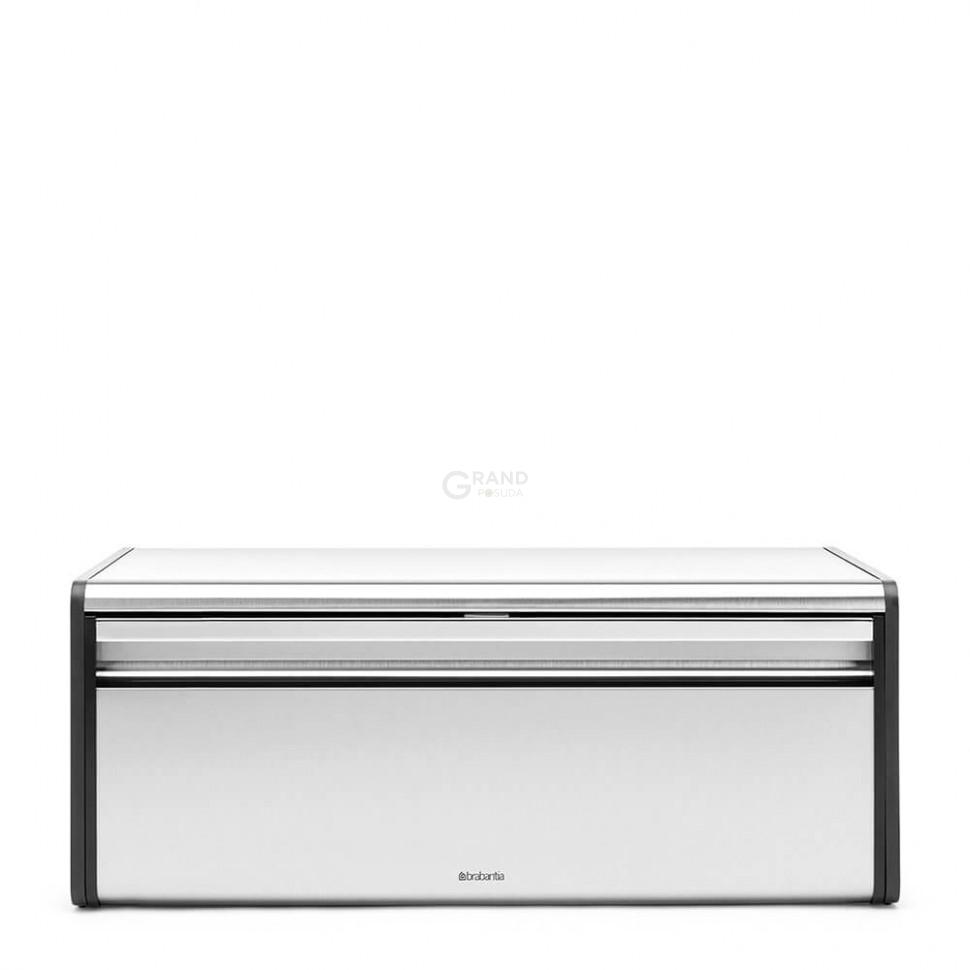 Brabantia Хлебница с поднимающейся крышкой 18,7х46,5х25 см матовая сталь с защитой от отпечатков пальцев | https://grandposuda.com.ua