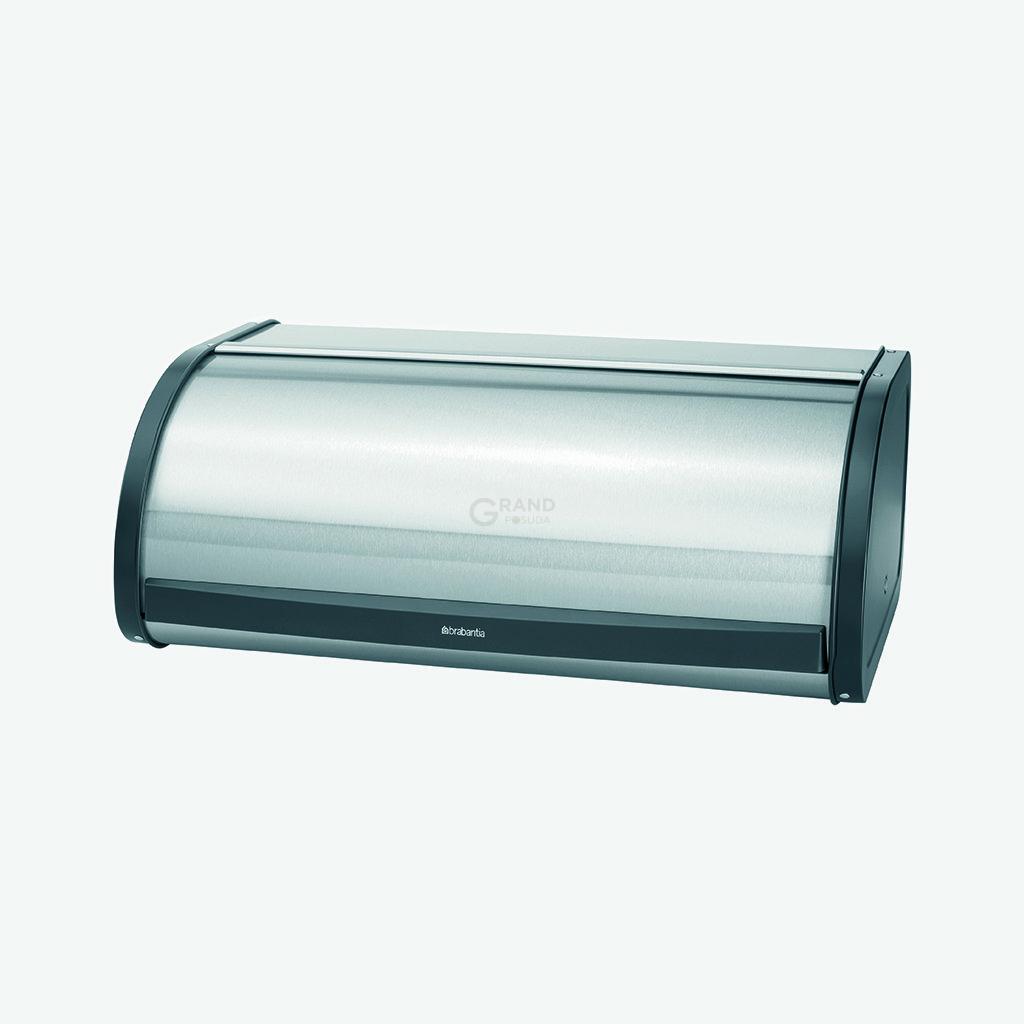 Brabantia Хлебница со сдвигающейся крышкой 17,5х44,8х27 см матовая стальная с защитой от отпечатков пальцев | https://grandposuda.com.ua