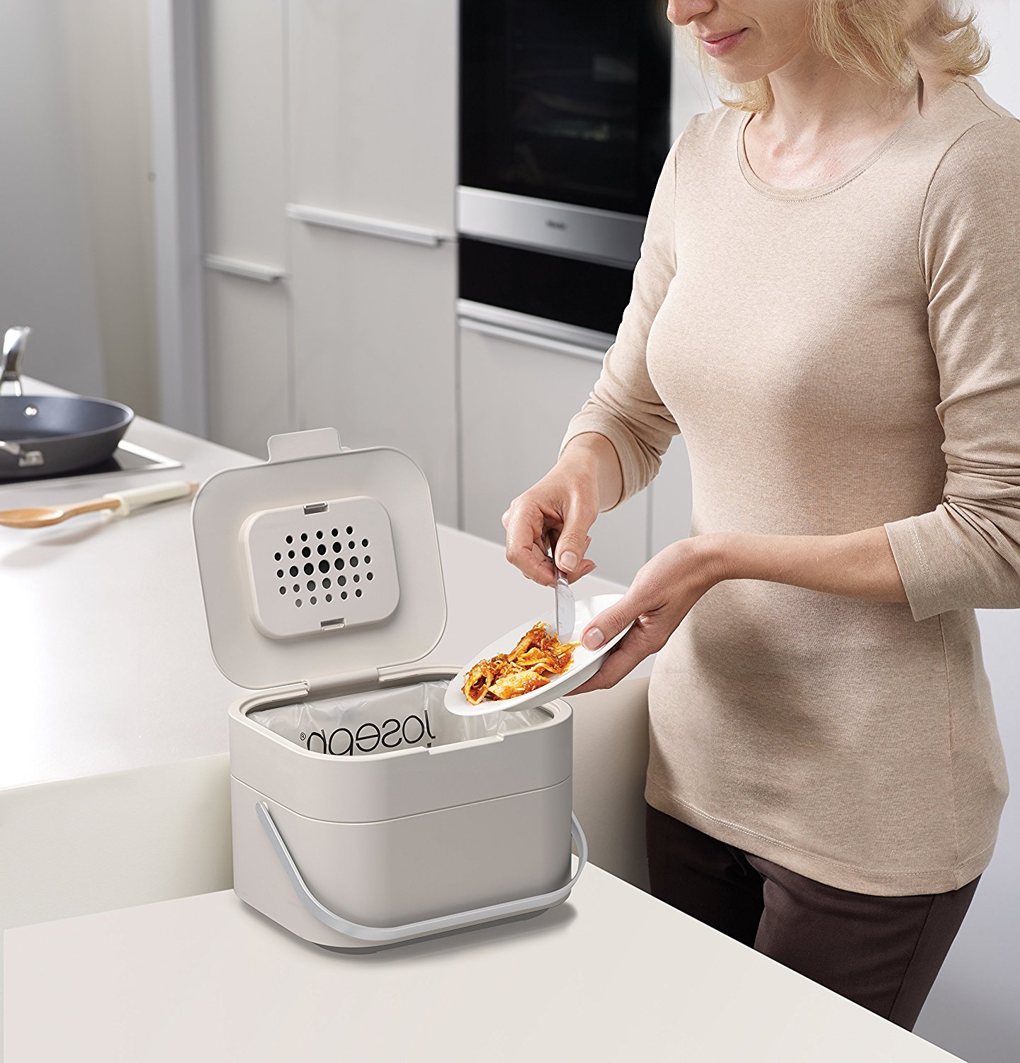 Joseph Joseph Контейнер для харчових відходів білий Stack Food Waste Caddy | https://grandposuda.com.ua