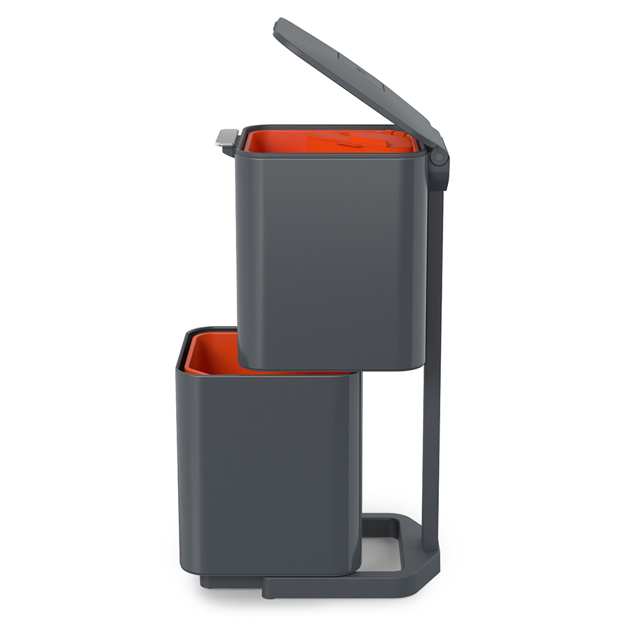 Joseph Joseph Контейнер для сміття з двома баками 40 л графіт Totem Compact | https://grandposuda.com.ua