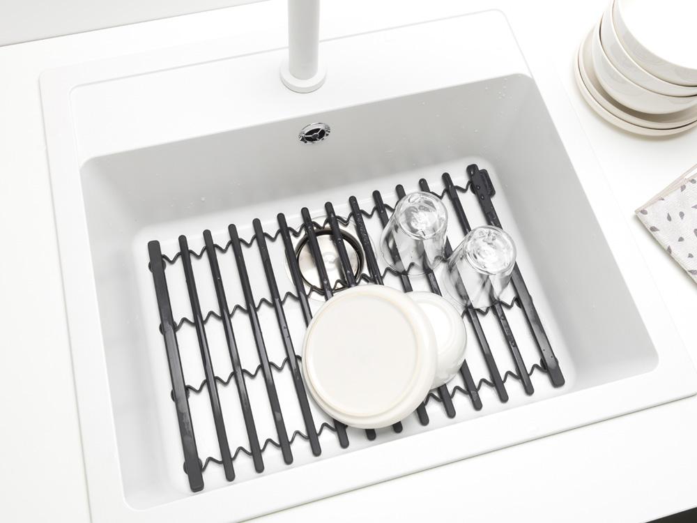 Brabantia Коврик для мытья посуды светло-серая матовая | https://grandposuda.com.ua