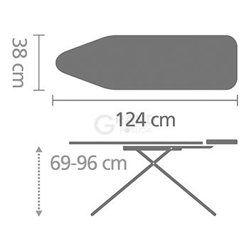 Brabantia Доска с подставкой для парового утюга 124 x 38 см (B) Ice Water | https://grandposuda.com.ua