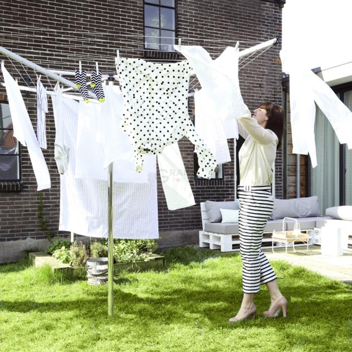 Brabantia Вулична сушарка з 4 напрямними 50 м навісу пластиковий анкер Topspinner | https://grandposuda.com.ua