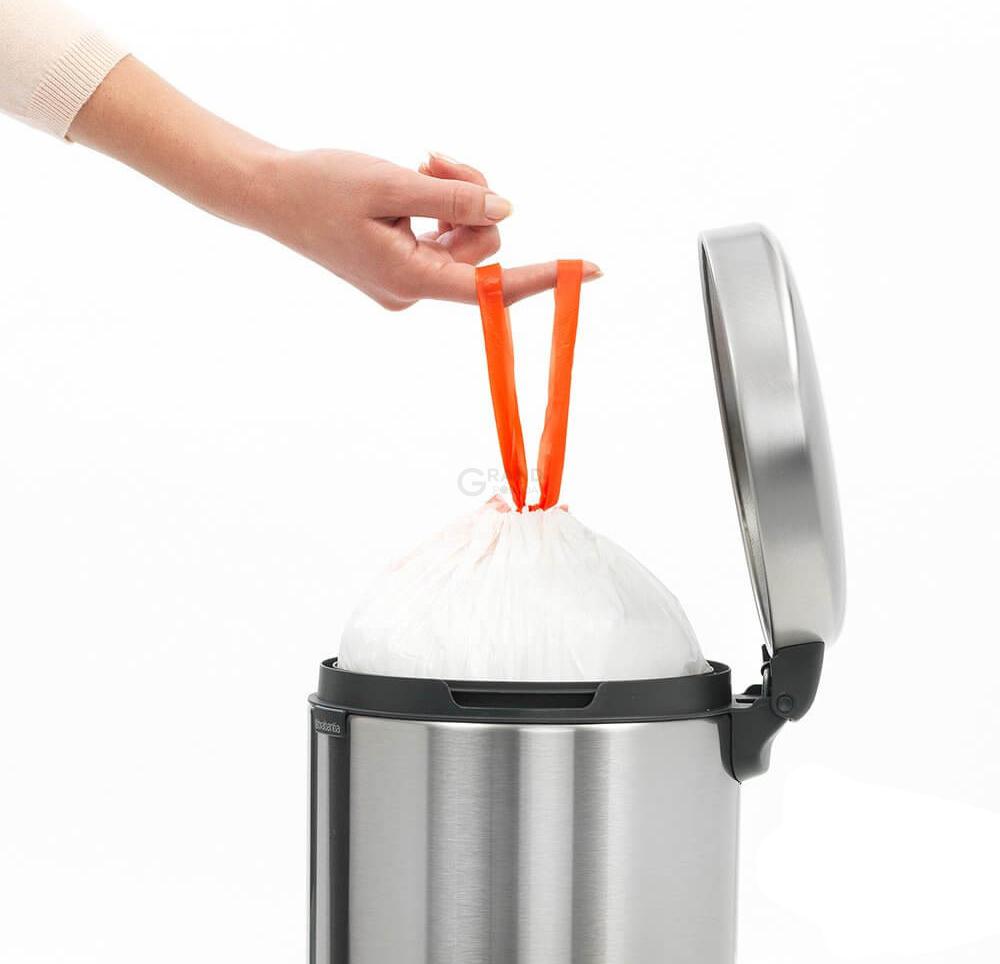Brabantia Пакети для сміття в рулоні, 5 л, розмір В, 20 шт білих | https://grandposuda.com.ua