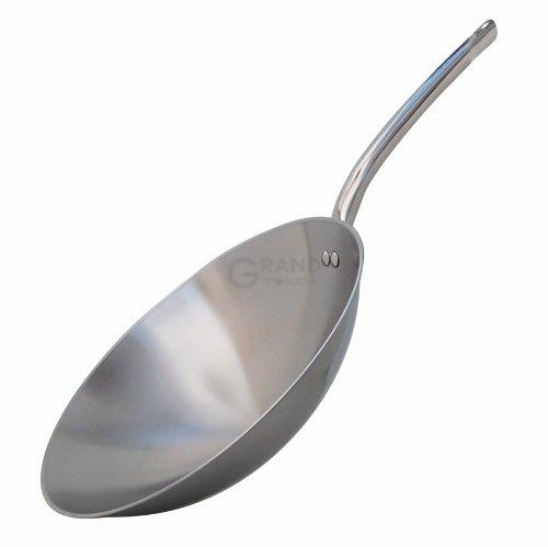 De Buyer Сковорода вок 36 см Wok inox | https://grandposuda.com.ua
