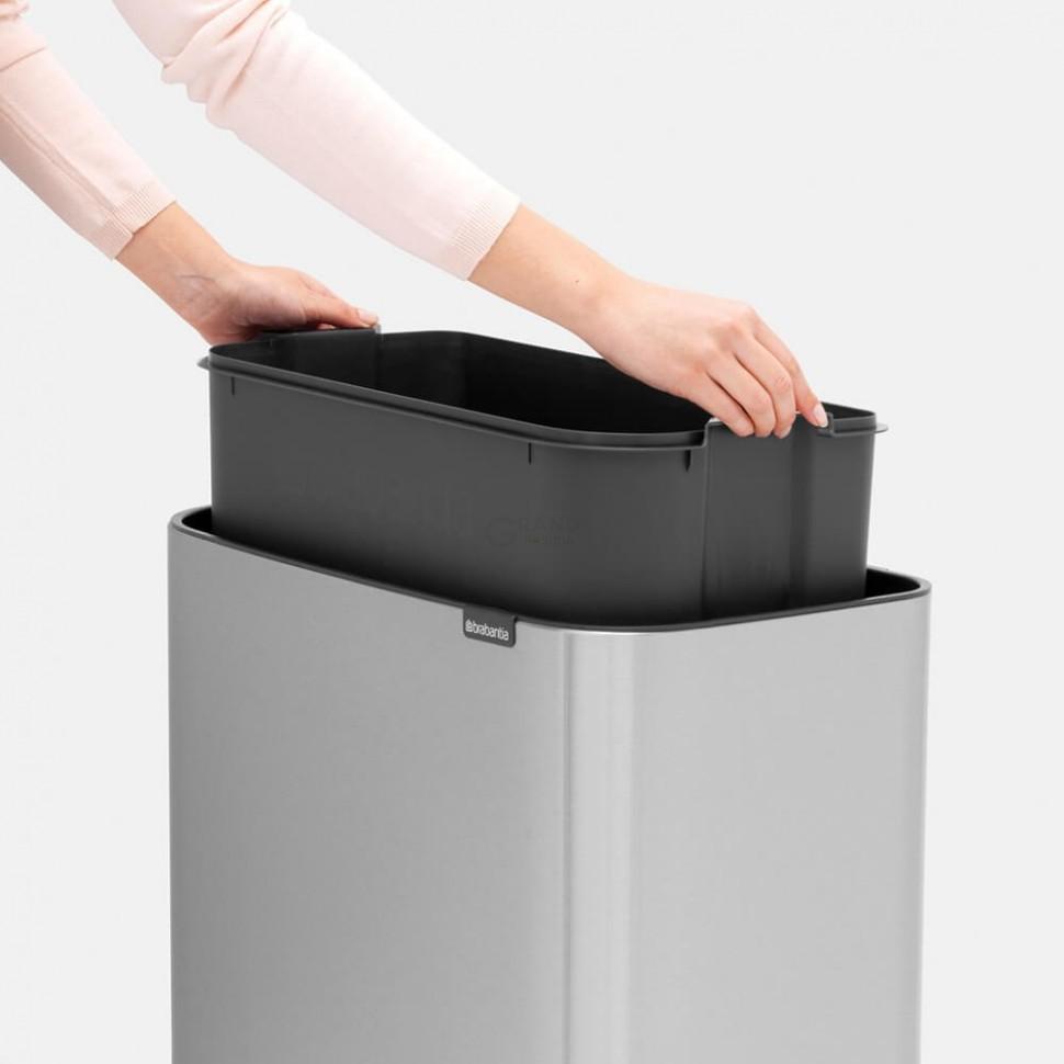 Brabantia Сміттєвий бак 36 л матова сталь із захистом від відбитків пальців Bo Touch Bin | https://grandposuda.com.ua