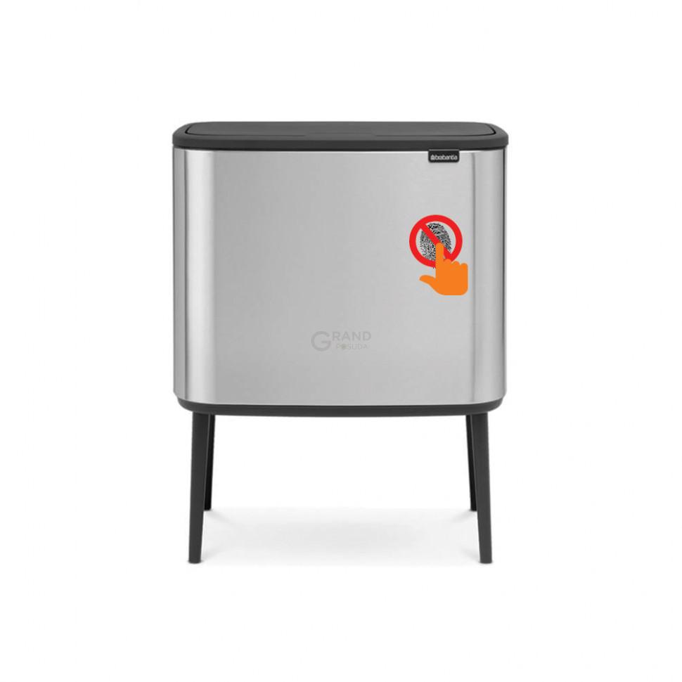 Brabantia Сміттєвий бак 36 л матова сталь із захистом від відбитків пальців Bo Touch Bin | https://grandposuda.com.ua