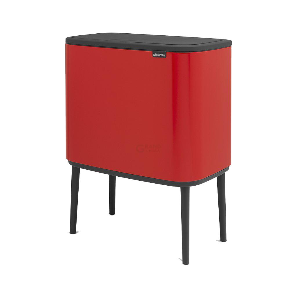 Brabantia Сміттєвий бак 3х11 л червоний Bo Touch Bin | https://grandposuda.com.ua