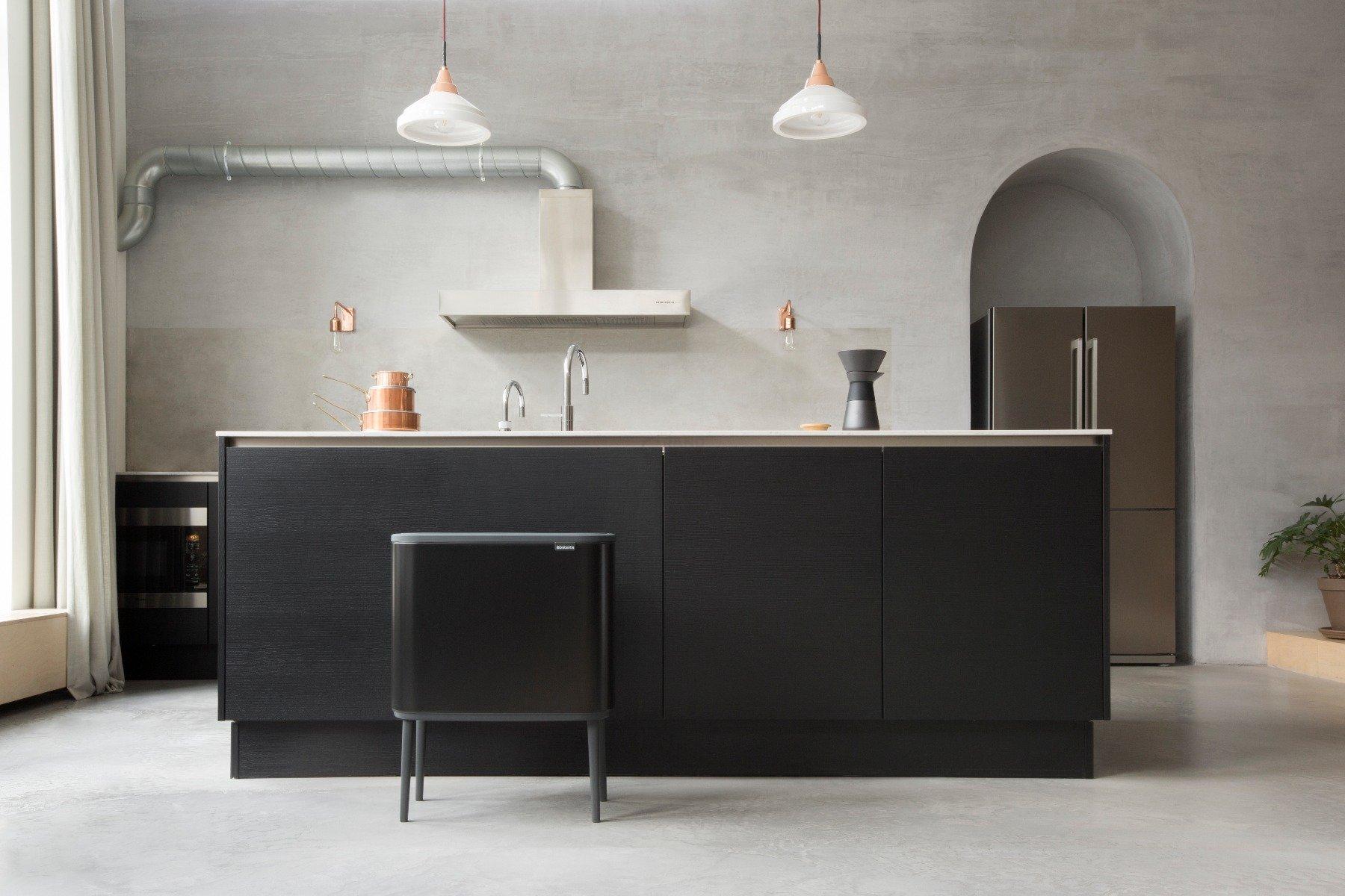Brabantia Сміттєвий бак 3х11 л чорний матовий Bo Touch Bin | https://grandposuda.com.ua
