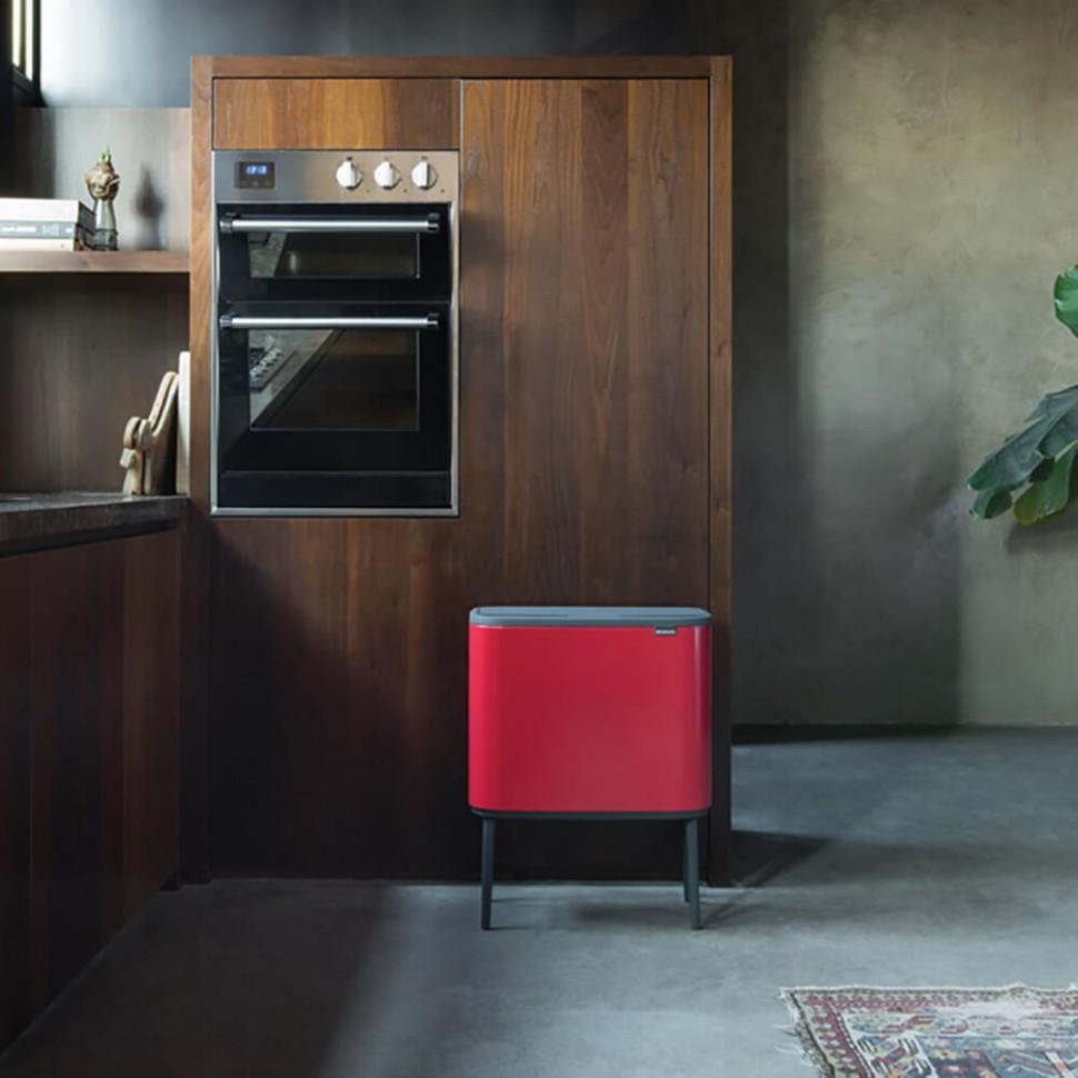 Brabantia Сміттєвий бак 11 + 23 л червоний Bo Touch Bin | https://grandposuda.com.ua