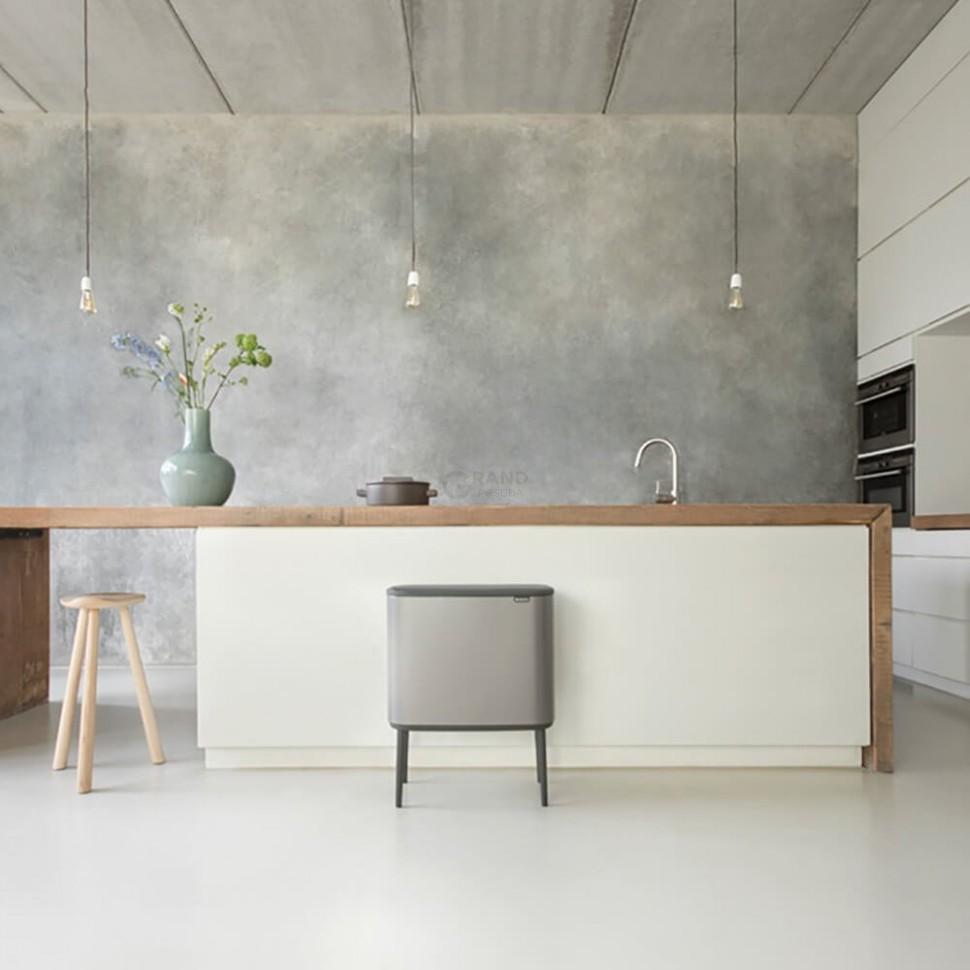 Brabantia Сміттєвий бак 11 + 23 л платиновий Bo Touch Bin | https://grandposuda.com.ua