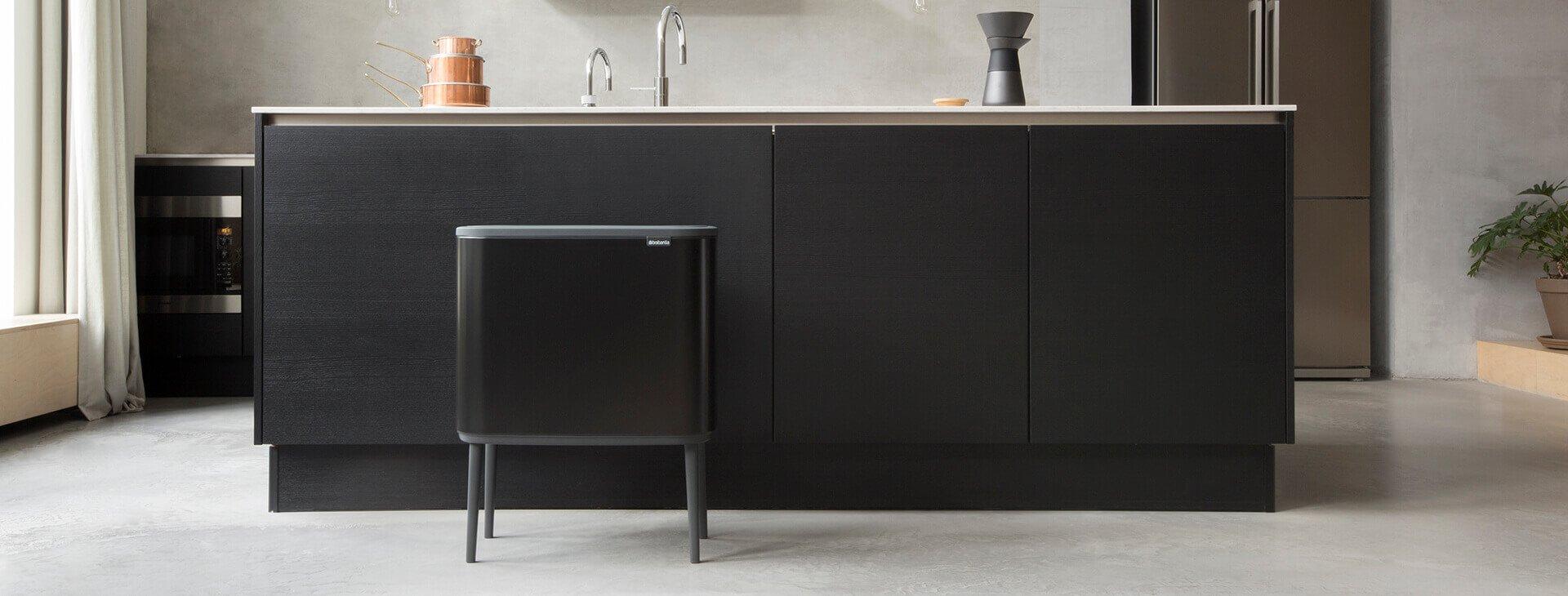 Brabantia Мусорный бак 11+23 л черный матовый Bo Touch Bin | https://grandposuda.com.ua