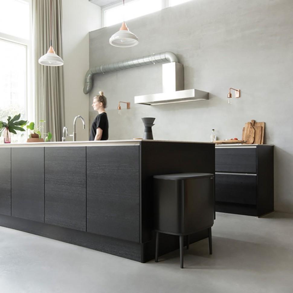 Brabantia Мусорный бак 11+23 л черный матовый Bo Touch Bin | https://grandposuda.com.ua