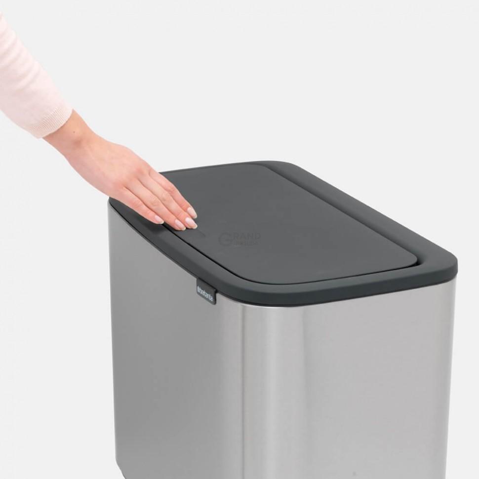 Brabantia Сміттєвий бак 11 + 23 л матова сталь із захистом від відбитків пальців Bo Touch Bin | https://grandposuda.com.ua