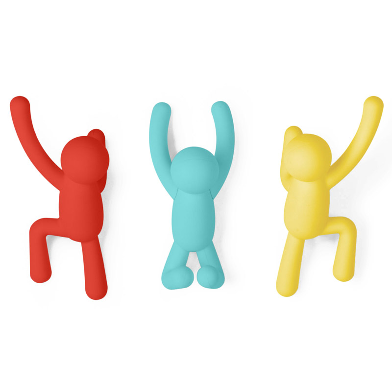 Umbra Вішалки-гачки buddy 3 шт. різнокольорові яскраві | https://grandposuda.com.ua
