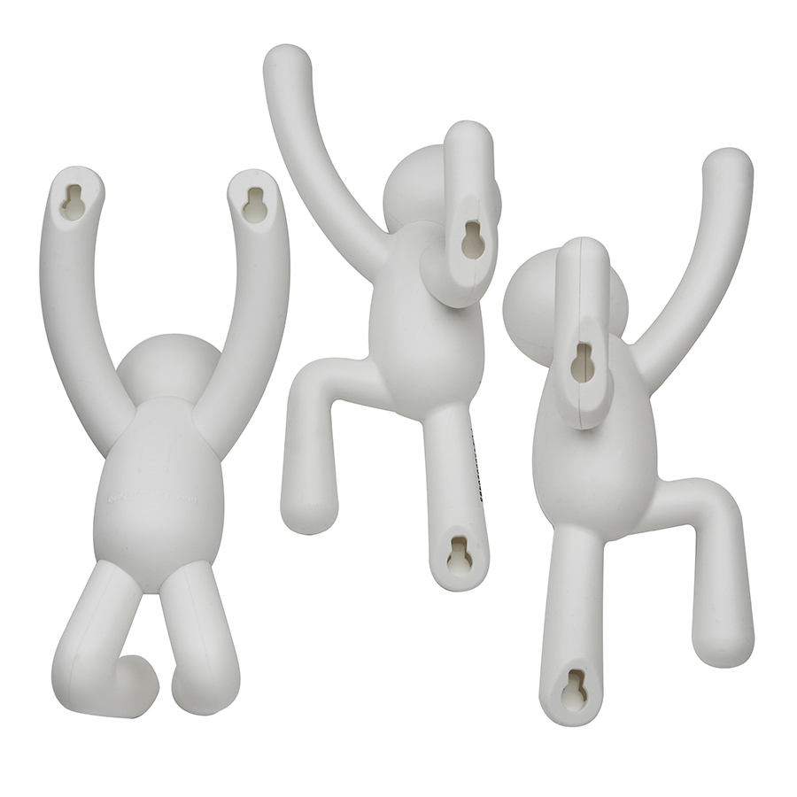 Umbra Вешалки-крючки (3 шт) 8,5х18х6,5 см белые Buddy | https://grandposuda.com.ua