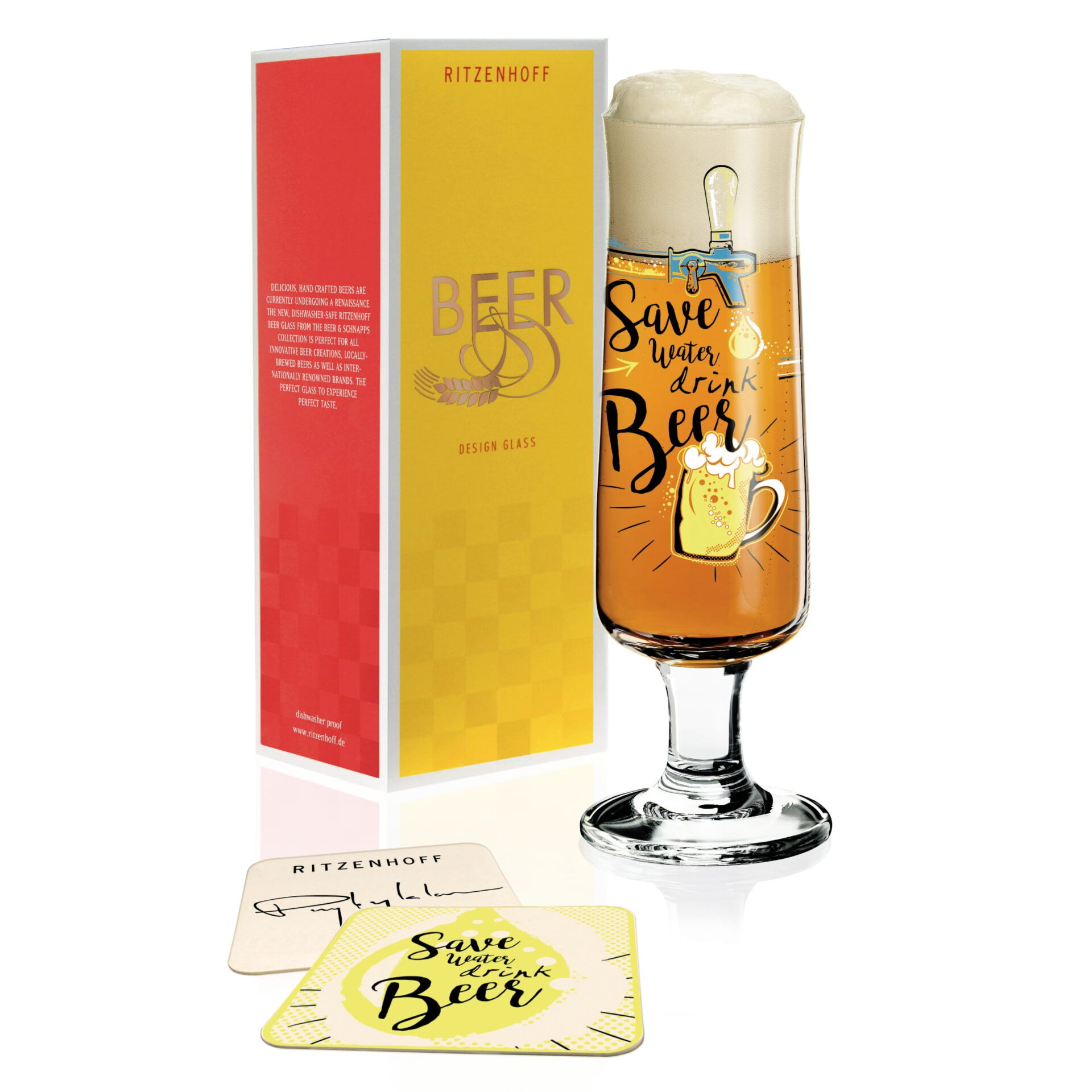 Ritzenhoff Келих з підставками для пшеничного пива 390 мл, 6 предметів Dominika Przybylska New Beer | https://grandposuda.com.ua