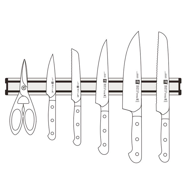 Zwilling Держатель для кухонных ножей магнитный алюминиевый, 45 см | https://grandposuda.com.ua