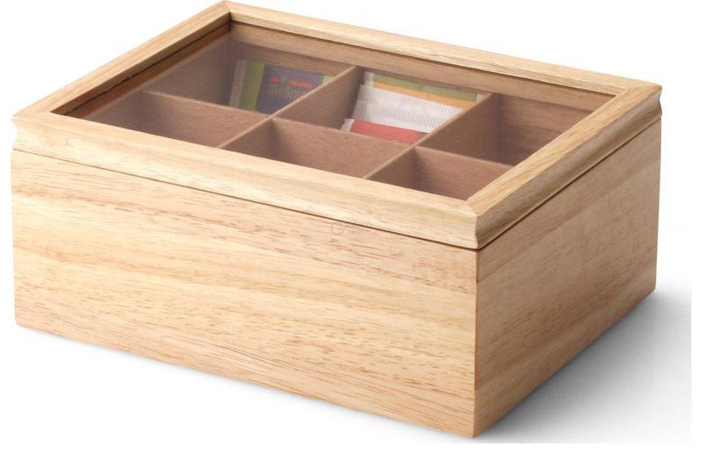 Continenta Ящик для чаю, каучукове дерево 23 x 17,5 см | https://grandposuda.com.ua