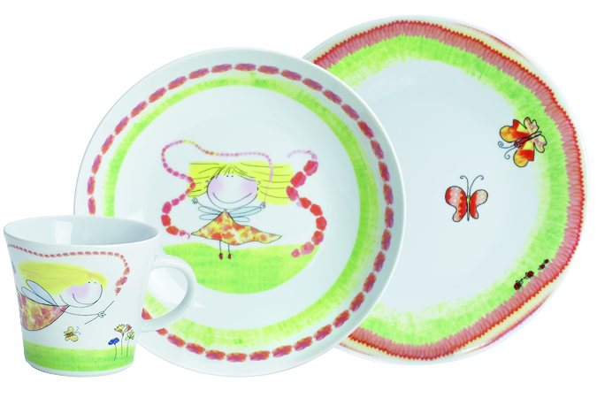 Kahla Набір дитячого посуду 3 предмета Magic Grip Kiddie Tableware Flower Fairy | https://grandposuda.com.ua