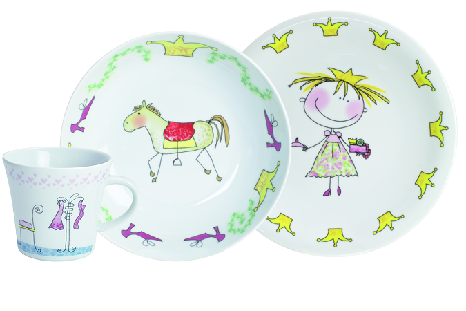 Kahla Набір дитячого посуду 3 предмета Kiddie Tableware Fairy-Tale Princess | https://grandposuda.com.ua