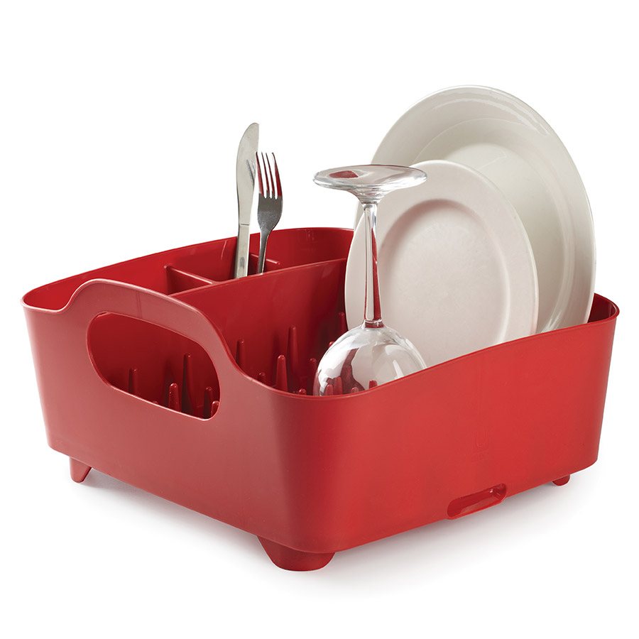 Umbra Сушилка для посуды 36,8х18,2х32 см красная Tub | https://grandposuda.com.ua