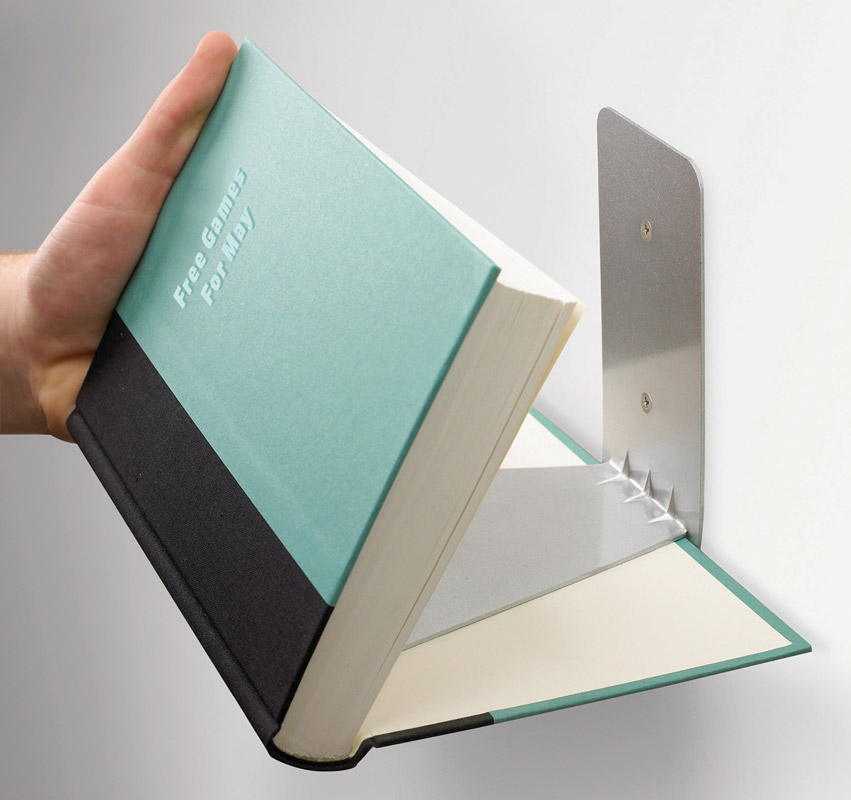 Umbra Полка книжная 18х14х18 см металлик Conceal | https://grandposuda.com.ua