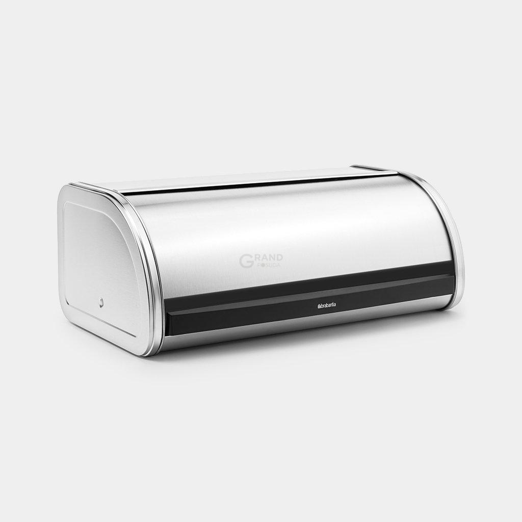 Brabantia Хлебница со сдвигающейся крышкой 17,5х44,8х27 см матовая стальная | https://grandposuda.com.ua