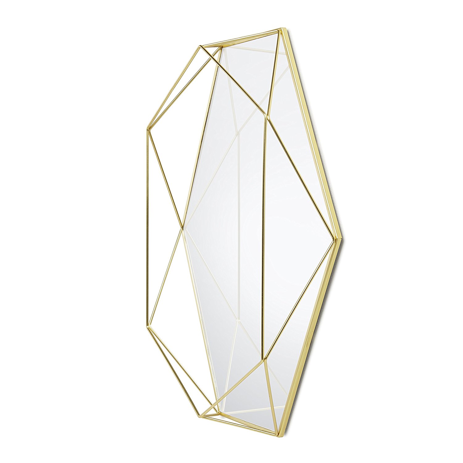 Umbra Настенное зеркало 56,5x42,5x8,3 см золотое Prisma | https://grandposuda.com.ua