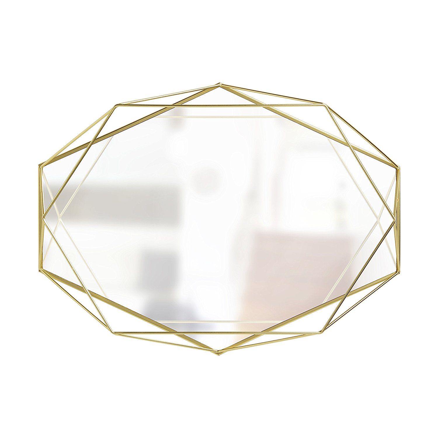 Umbra Настенное зеркало 56,5x42,5x8,3 см золотое Prisma | https://grandposuda.com.ua