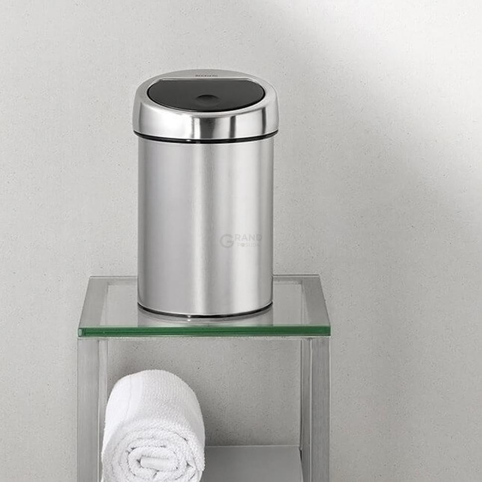 Brabantia Сміттєвий бак 3 л матовий сталевий Touch Bin | https://grandposuda.com.ua