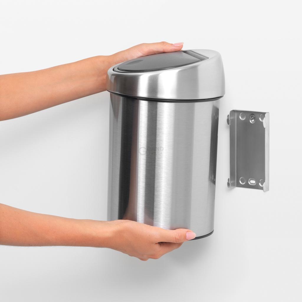 Brabantia Сміттєвий бак 3 л матовий сталевий Touch Bin | https://grandposuda.com.ua