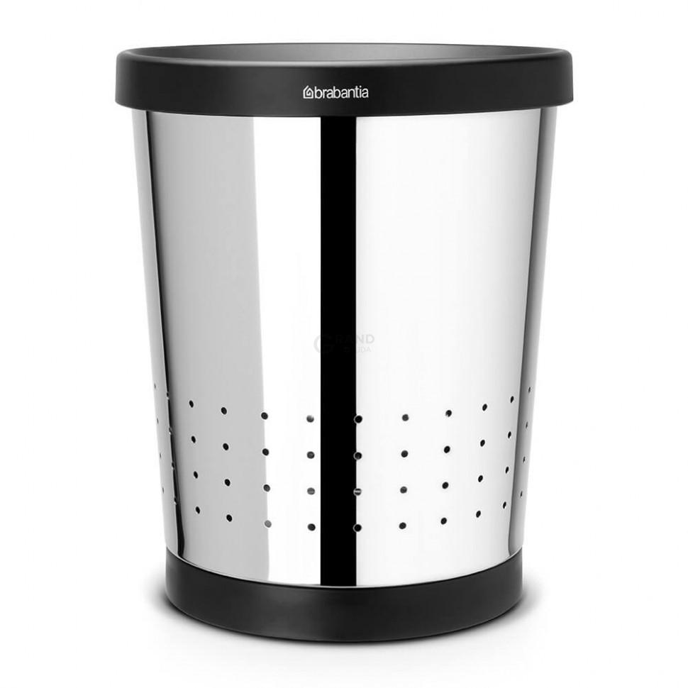 Brabantia Коническая корзина для бумаг 11 л глянцевая сталь | https://grandposuda.com.ua
