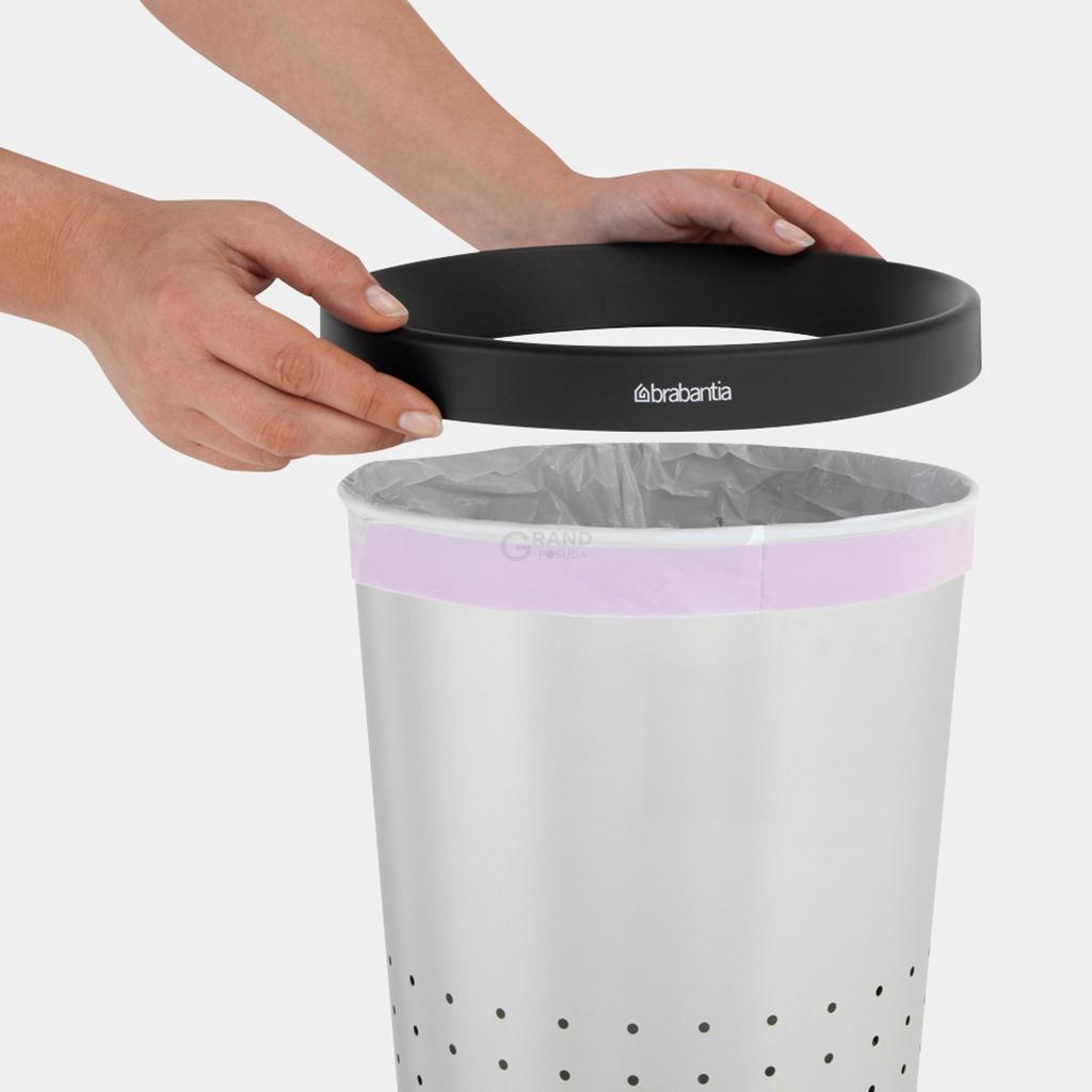 Brabantia Конічний кошик для паперів 11 л матова сталь | https://grandposuda.com.ua