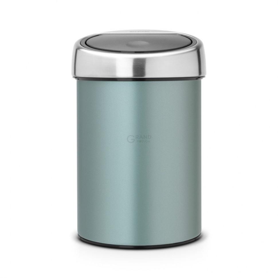 Brabantia Сміттєвий бак 3 л мятний металік Touch Bin | https://grandposuda.com.ua