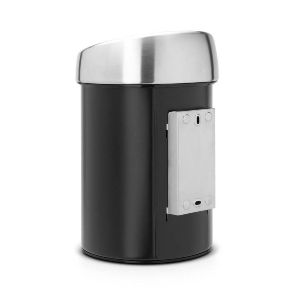 Brabantia Сміттєвий бак 3 л чорний матовий Touch Bin | https://grandposuda.com.ua