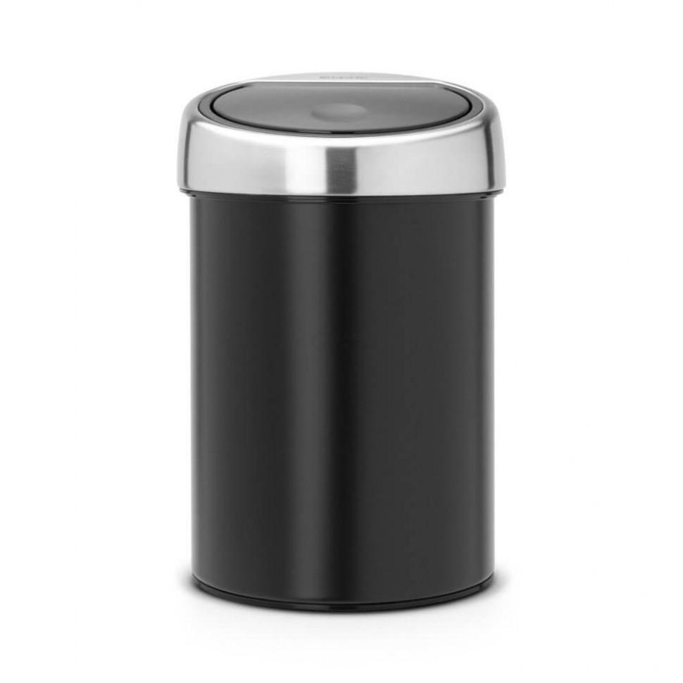 Brabantia Сміттєвий бак 3 л чорний матовий Touch Bin | https://grandposuda.com.ua