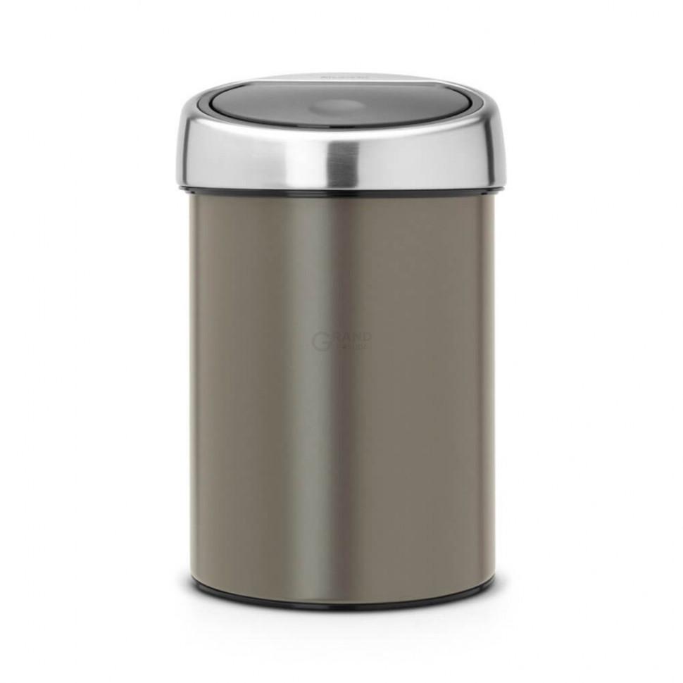 Brabantia Сміттєвий бак 3 л платиновий Touch Bin | https://grandposuda.com.ua