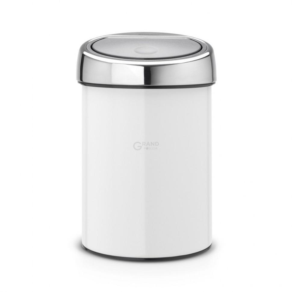 Brabantia Сміттєвий бак 3 л білий Touch Bin | https://grandposuda.com.ua