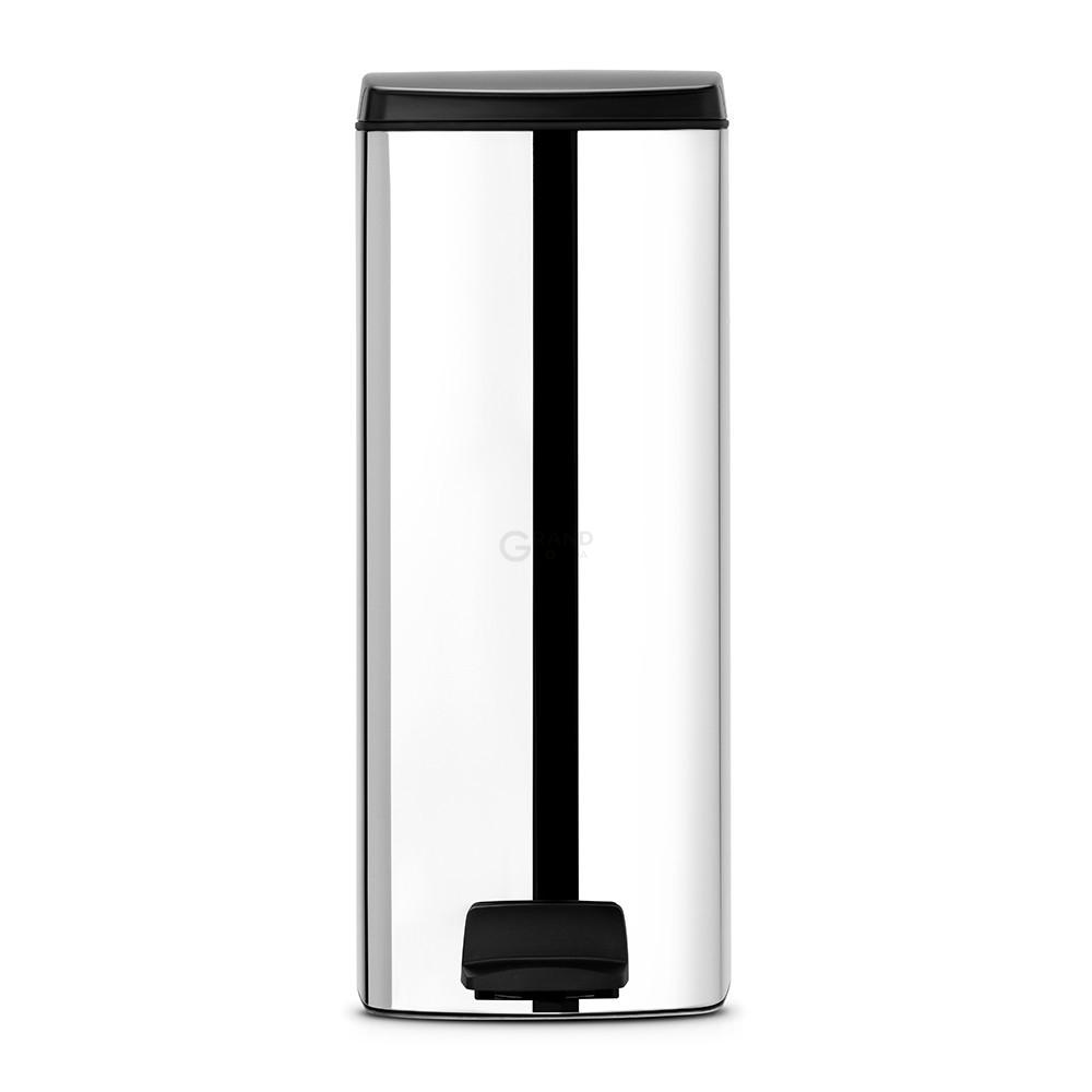 Brabantia Прямокутний сміттєвий бак з педаллю 25 л безшумний сталевий матовий Pedal Bin | https://grandposuda.com.ua