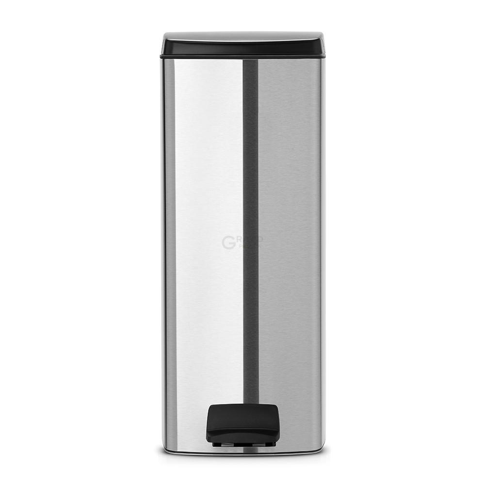 Brabantia Прямокутний сміттєвий бак з педаллю 25 л безшумний матова сталь із захистом від відбитків пальців Pedal Bin | https://grandposuda.com.ua