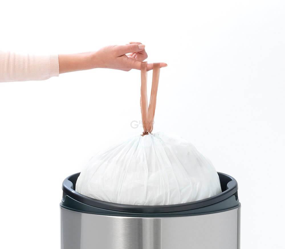 Brabantia Пакети для сміття в рулоні, 45 л, розмір L, 10 шт білих | https://grandposuda.com.ua
