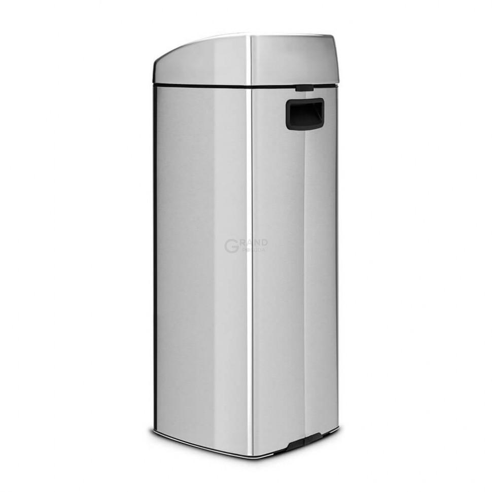 Brabantia Прямокутний сміттєвий бак 25 л матовий сталевий з захистом від відбитків пальців Touch Bin | https://grandposuda.com.ua
