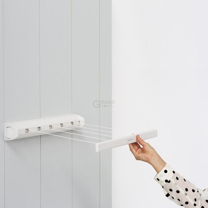 Brabantia Вытяжная настенная сушилка для белья до 22 м навески белая | https://grandposuda.com.ua