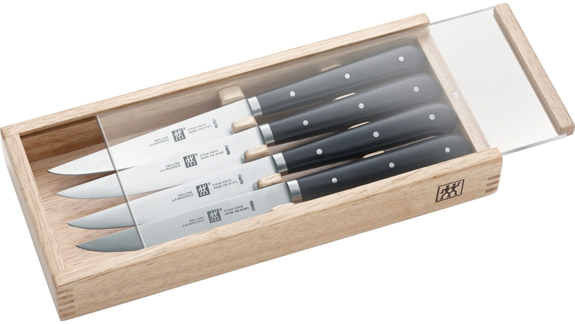 Zwilling Набір ножів для стейка 4 предмета в деревяній коробці Steak Knife | https://grandposuda.com.ua