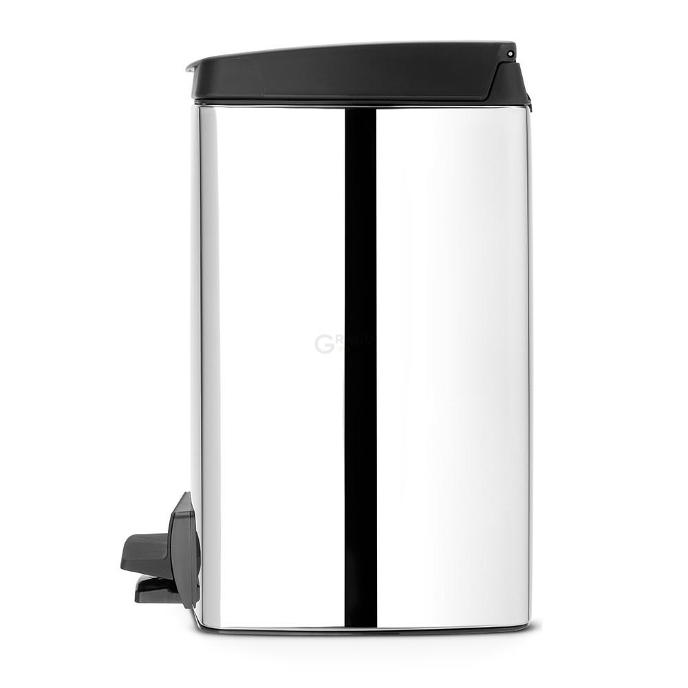 Brabantia Прямокутний сміттєвий бак з педаллю 10 л безшумний сталевий глянсовий Pedal Bin | https://grandposuda.com.ua