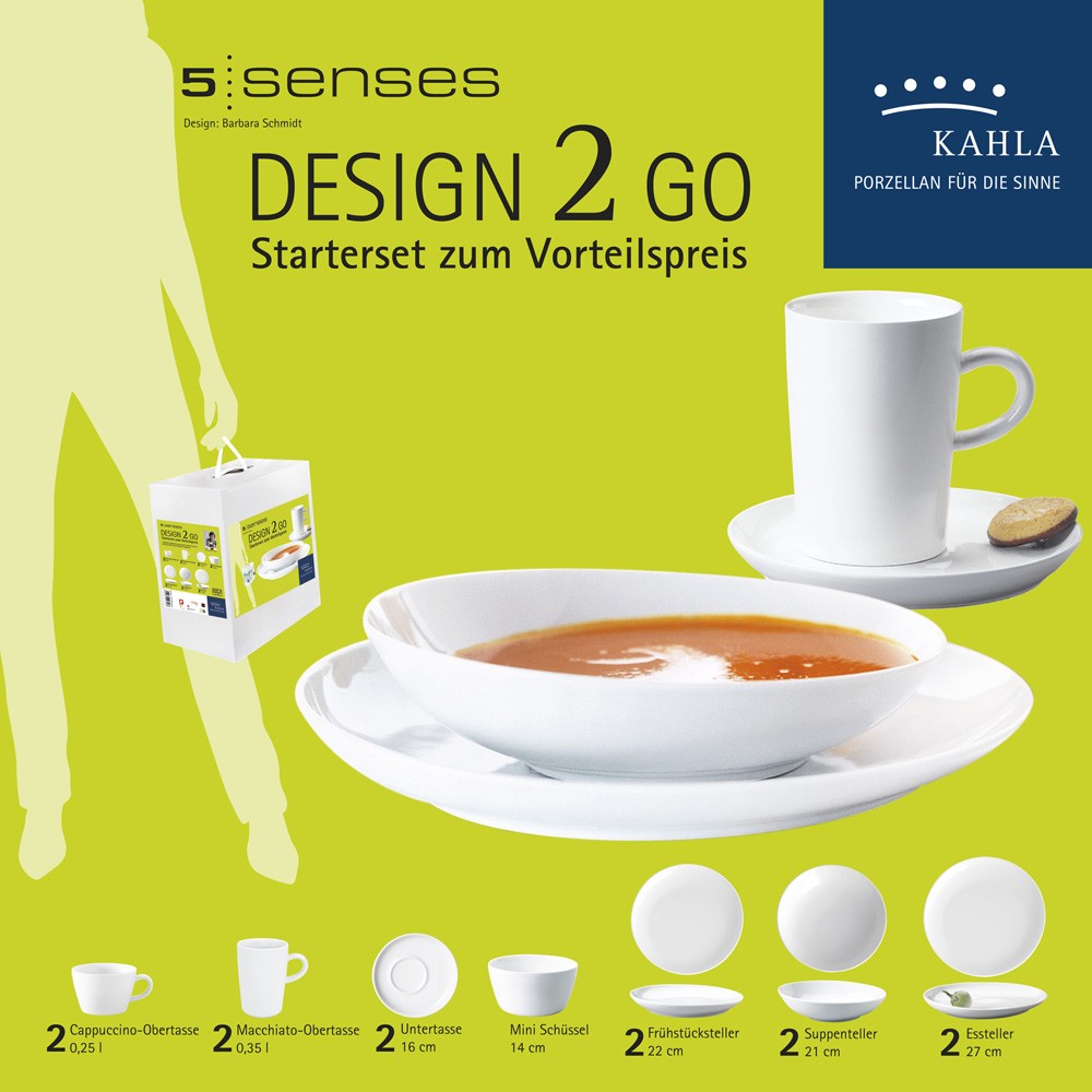 Kahla Набір столового посуду 14 предметів білий Five Senses Design 2 Go | https://grandposuda.com.ua