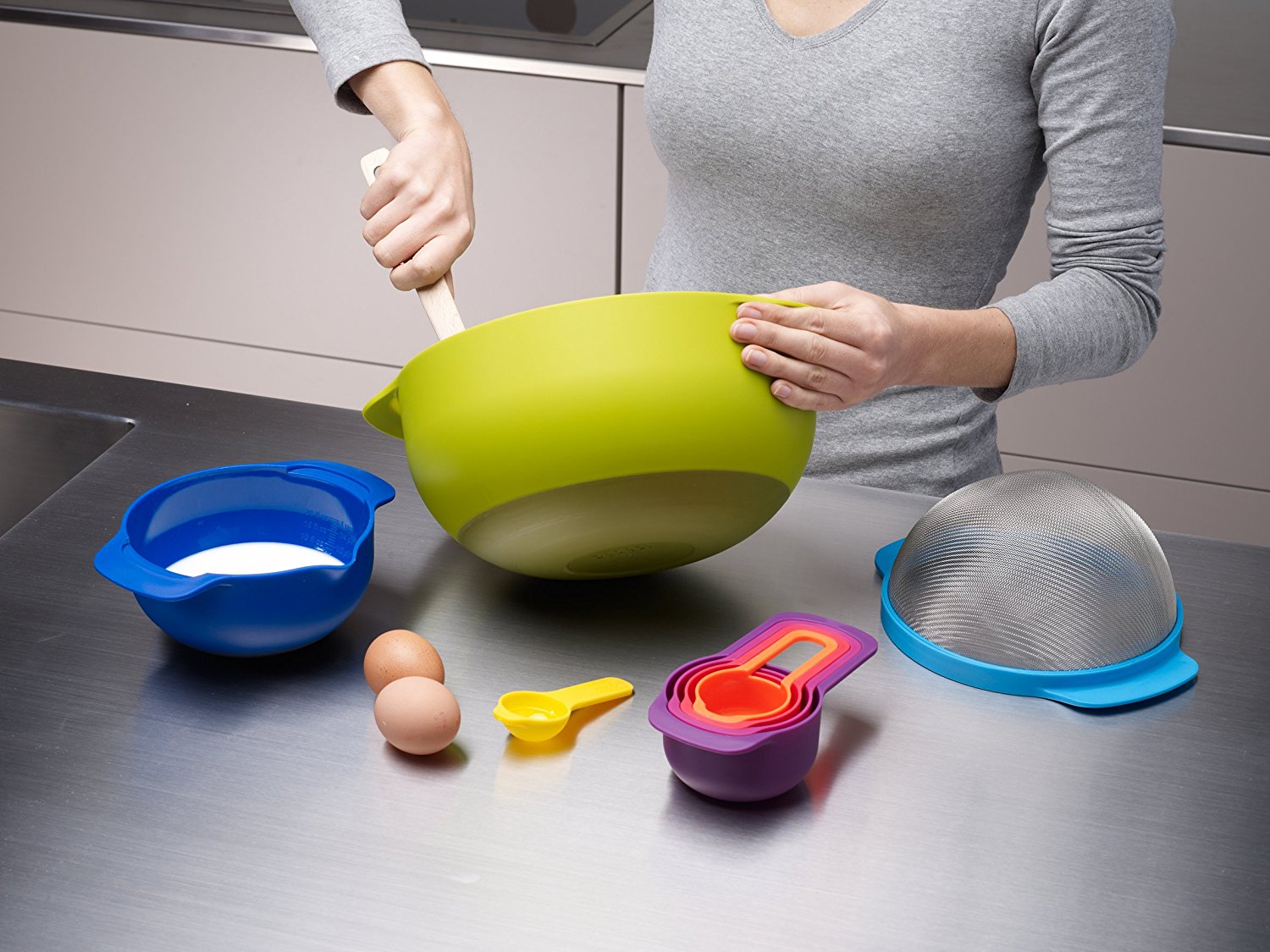 Joseph Joseph Набір мисок 9 предметів Nest Plus Multicolor | https://grandposuda.com.ua